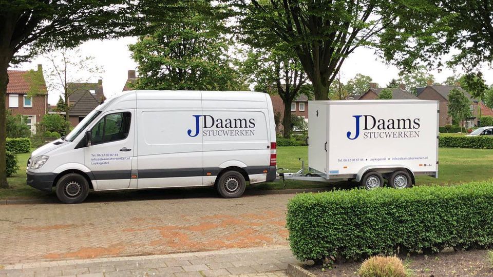 Jeroen Daams stukadoor werkbus